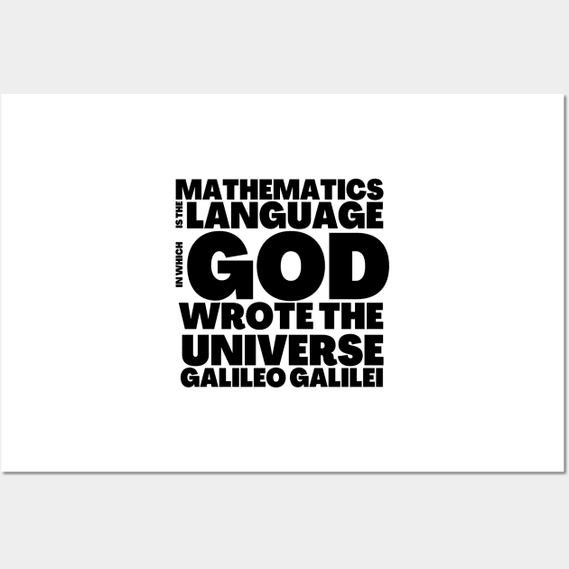 Mathematician Gift God Wrote Universe with Language Mathematics Wall Art by BubbleMench